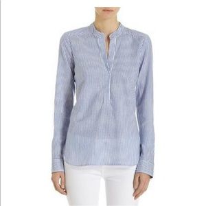 Vince Half Placket Cotton Shirt Blouse Tunic 6